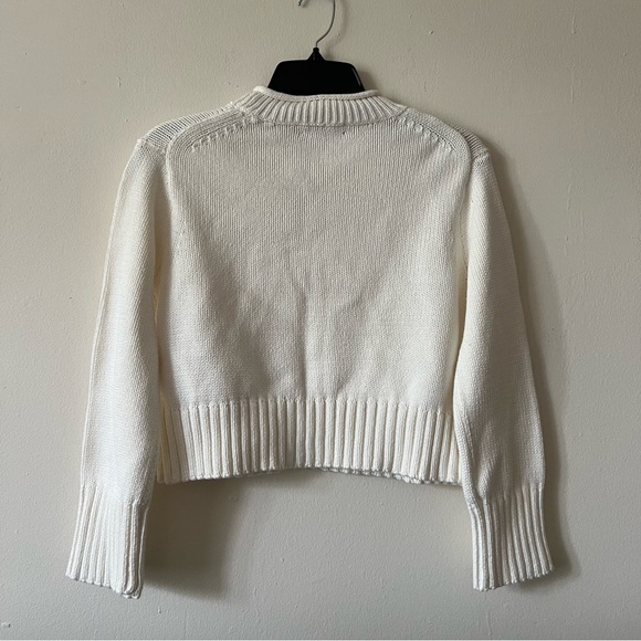 J. Crew Rolled Neck Cotton Sweater white size XXS - Picture 7 of 7